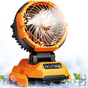 Portable Misting Fan, 30000mAh Rechargeable Battery Powered Oscillating Cooling Fan, Outdoor Fans for Camping, Patio, Adjustable Base for 10-13in Water Tank(No Bucket Included)