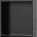 Shower Niche 8" X 36" Black, 3 Shelves Wall Niche Stainless Steel Recessed Shower Shelf for Bathroom Storage, No Tile Needed Over Mount Installation