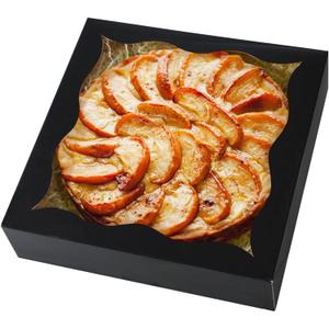 qiqee Auto-pop Up Black Pie Boxes with Window 24Packs 12x12x3 Inch Cookie Donut Bakery Box