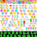 120pcs Luminous Mini Resin Animals 20 Types to Hide Miniature Resin Animals Figures Glow in the Dark Tiny Ducks Owls Frogs Bulk for Micro Landscape Dollhouse Aquarium Potted Fairy Garden DIY Decor