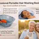 CHC Hair Washing Basin – Premium Portable Shampoo Bowl with Waterproof Mat & Towel Hanger for Elderly, Pregnant Women, Injured, Bedridden or Post-Surgery Patients, Gentle Bedside Hair Care (USA)