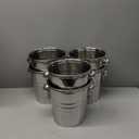  6 Pack Stainless Steel Champagne Bucket 3 Qt Metal Ice Bucket Double Wall Wine Bucket with Handles Party Beverage Chiller for Champagne Beer Cocktail Wine Drinks Home Bar Accessories (Silver)