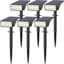 WENATY Solar Spot Lights Outdoor, Solar Lights Outdoor Waterproof IP65, 4 Lighting Modes Solar Powered Spotlights Yard Garden Landscape Pathway Solar Security Lights for Outside (Warm White, 6 Pack)