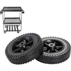 G206-0025-W1 6 Inch Grill Wheels Replacement Parts, Blow Molded BBQ Grill Wheels 6 Inch Replacement Parts, Open Cart Replacements Part with Cover(COLOR:black)