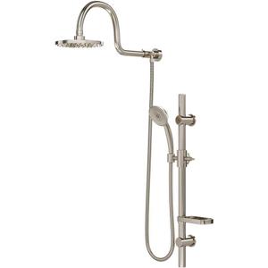 PULSE ShowerSpas 1019-BN Aqua Rain Shower System with 8" Rain Showerhead, 5-Function Hand Shower, Adjustable Slide Bar and Soap Dish, Brushed Nickel Finish