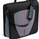 Case-it Mighty Zip Tab Zipper Binder, 3" O-Ring with 5-Color tabs, Expanding File Folder and Shoulder Strap and Handle, D-146-JBK Jet Black