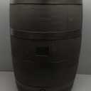 50-Gallon Rain Barrel with Brass Spigot, Flat Back Rain Water Collection Barrel, Walnut Color
