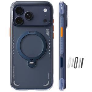 TORRAS Ostand Q3 Air for iPhone 17 Pro Max Case with 360 Magnetic Stand, Fit for MagSafe, Mil-Grade Drop Tested, Camera Control Button, Shockproof Phone Case for iPhone 17 Pro Max 6.9", Midnight Blue