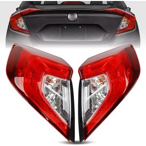 Brake Taillights for Honda Civic Sedan 2016 to 2021 - Taillight Assembly Replacement for 33550-TBA-A01, 33500-TBA-A01, HO2804110, HO2805110 - Driver and Passenger Side L+R - Bulbs Included