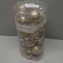 Sea Team 60mm/2.36" Shatterproof Clear Plastic Christmas Tree Ball Ornaments Set, Decorative Hanging Transparent Xmas Baubles with Stuffed Delicate Decorations (30 Counts , Champagne)