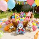 Abakuku 12 Pcs Prefilled Easter Eggs Plush Toy, 2.35in Bright Colorful Eggs Prefilled with Variety Plush Bunnies Easter Basket Stuffers Party Favors Gift Bags