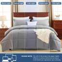 CozyLux Queen Comforter Set - Grey Comforters Queen Size, 3 Pieces Box Stitched Bed Set for All Seasons, Soft Lightweight Bedding Sets with 1 Down Alternative Comforter and 2 Pillow Shams