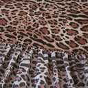 SDY 4 Pieces Leopard Bedding Sheets Queen Size Leopard Print Sheet Set Included 1 Fitted Sheet with 14'' Deep Pocket + 1 Top Flat Sheet + 2 Pillowcases for Adult