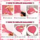 3 x 7PCS Rose Heart Balloons, 31 Inch Pink Flower Balloon with 6PCS 18 Inch Love Balloons, Romantic Party Decorations for Valentine’s Day, Mother’s Day, Wedding and Anniversary (Pink Rose)