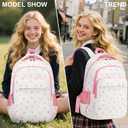 LEDAOU Backpack for Girls School Bag Kids Bookbag Teen Backpack Set Daypack with Lunch Bag and Pencil Case