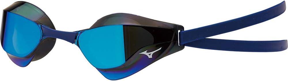 Mizuno GX-Sonic Racing Mirrored Swim Goggle (OSFA, Smoke Blue)