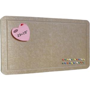 Felt Wall Poster, 23"x15" Photo Board, with 1 Box of 20 Push Pins (Random Color) for Classroom Dorm Wall Decor - Oatmeal