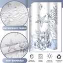 No Hook Shower Curtain with Snap in Liner, Beach Ocean Nautical Coastal Shower Curtains and Liner Set for Bathroom, Seashell Hotel Fabric Bath Curtain, Waterproof Washable, Grey 71" x 74"