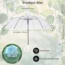 20/50 Pack Clear Wedding Umbrellas Bulk, Windproof POE Transparent Dome Umbrellas with J Hook Handle, Semi-Automatic Open Umbrella for Wedding, Bridal Photos & & Outdoor Activities