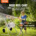 VEVOR Hose Reel Cart, Hold Up to 175 ft of 5/8 Hose (Hose Not Included), Garden Water Hose Carts Mobile Tools with Wheels, Heavy Duty Powder-Coated Steel Outdoor Planting for Garden, Yard, Lawn