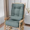 5" Rocking Chair Cushions with Pillow, Water Fade-Resistant, 17"x17"x5"+22"x17"x5"