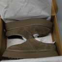 Vilanva Platform Slippers for Women Cozy Fur Lined Slip on Mary Jane Winter Shoes Warm Comfy House Slippers for Indoor Outdoor (Taupe,8.5)