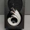 2PCS Abstract Ceramic Wing Sculptures, Modern Decor Art Figurines for Living Room Decorative Objects, Sculptures Home Decor Accent for Shelf, TV Stand, Bookshelf,Center Table Display (White Silver)