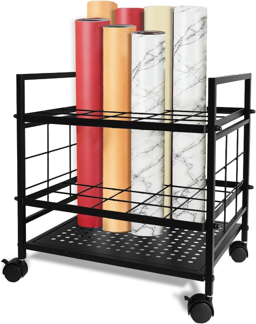 Blueprint Organizer with Rolling Wheels, 20-Slot Storage Rack – Mobile Cart for Blueprints, Maps, Posters, Architectural Plans. Ideal Holder for Home, Office, Studio, School