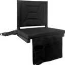 Stadium Seats for Bleachers with Back Support, Bleacher Chairs with Backs and Cushion Wide, Portable Folding Stadium Seats Includes Shoulder Strap - Black
