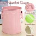 Noamus 9 Pack Metal Pen Holder, Mini Pencil Bucket with Handle, Desktop Pencil Cup Makeup Brush Organizer, Desk Colorful Small Pails, Stationary Supplies Container for Office Classroom School Crafts