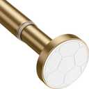AIZESI One-Piece Brushed Gold Tension Shower Curtain Rod 54-90" No Drilling