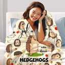 Hedgehog Blanket Soft Comfy Flannel Hedgehogs Throw Blankets Bedding Decor Hedgehog Lovers Gifts for Women Girls Kids Adults 50"X40"