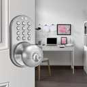 MiLocks TKK-02SN Tkk-Sn Digital Door Knob Lock with Electronic Keypad, Satin Nickel, Keypad, Keyless