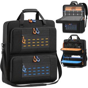 Solar Panel Storage Bag, Padded Carrying Case Fits for 2 Panels, Water-Resistant Protective Travel Organizer Compatible with Jackery SolarSaga 100W 100X 200W, Anker SOLIX, ZOUPW