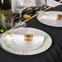 N9R 75 Pack Pre Rolled Gold Plastic Cutlery Set, Wrapped Plastic Silverware Set with 75 Forks, 75 Knives, 75 Spoons and 75 Napkins, Disposable Cutlery Set for Party and Wedding