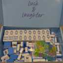 TIASUSAN Light Blue American Mahjong Tile Set(1.2"), 160 Engraved Tiles with Mahjong Tiles Bag and Mah-jongg Accessories