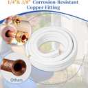 25 Ft Mini Split Line Set 3/8" & 1/4" O.D. Copper Pipes Tubing with Flared Nuts and 3/8" Thickened PE Insulated Coil Kit for Mini Split Air Conditioner & Heat System