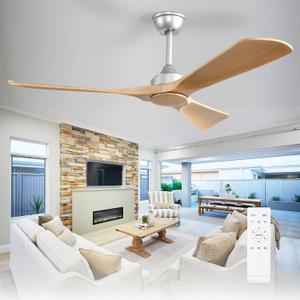 Depuley Ceiling Fan Without Light: 52 Inch 3 Plastic Wood Color Blade