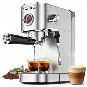 Oaomi Espresso Machine 20 Bar, Compact Expresso Coffee Machines with Milk Frother, Stainless Steel Espresso Maker with 39oz Removable Water Tank for Latte Cappuccino etc (Silver)