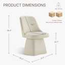 KISLOT Swivel Dining Chairs Set of 2, Upholstered Mid Century Modern Deskchair with High Back, Faux Leather Kitchen Chairs for Dining Room, Bedroom, Dressing Room, Cream