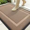 OLANLY Front Door Mat Outside 35x23, All-Season Heavy-Duty Rubber Doormat | Mocha, Absorbent, Stain and Fade Resistant, Waterproof Non-Slip Backing, Low-Profile Indoor Outdoor Floor Mat for Entryway