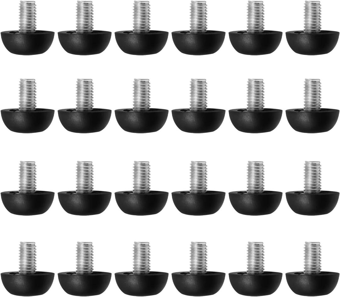 24 PCS 8mm x 1.25 M8 Project Adjustable Outdoor Furniture Leg Levelers, Screw in Leg Levelers Replacement Outdoor Patio, Stainless Steel Screw-in Patio Furniture Leveling Feet
