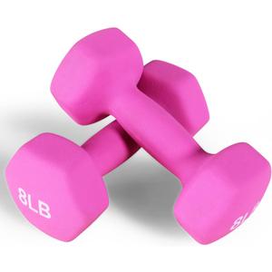 Fitvids Neoprene Dumbbell Hand Weights, Anti-Slip, Anti-roll, Hex Shape Colorful, Pair or Set with Stand