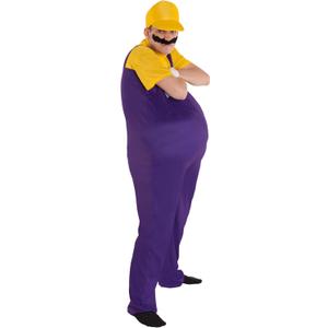 Morph Adult Yellow Plumbers Costume, Gaming Costume, 80's Halloween Costume (X-Large)