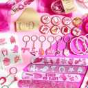 84 Pcs Cowgirl Party Favors Supplies, Cowgirl Slap Bracelets Tattoos Keychains Badges Gift Bags, Hot Pink Princess Western Birthday Rodeo Party for Girls