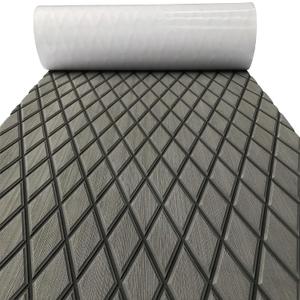 KXKZREN EVA Foam Boat Flooring Decking Sheet 6mm Thick Diamond Anti-Slip Marine Flooring Mat Self Adhesive Deck Pad for Bass Boat Yacht Motorboat RV Cooler Tops, 74.8"x27.6" / 93.8"x43.9" (Dark Grey with Black Seam Lines)
