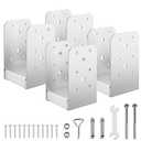 FMhotu 4"x 4" Post Base, 4Pcs Stainless Steel Adjustable Post Anchor Bracket(Internal 3.5 x 3.5), Adjustable Post Base for Pavilion Deck Porch Handrail Railing Support Decorative Anchor Plate