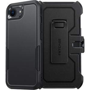 FNTCASE for iPhone 17e Phone Case: for iPhone 16e Case Heavy Duty Drop Protection with Rugged Belt-Clip Holster Military Grade Shockproof Durable Protective Cell Phone Cover (Black) | for iPhone 16E Case, 2025, Heavy Duty, Drop Protection, Military Grade