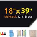 Magnetic Chalkboard Wallpaper Stick and Peel, 18" x 39"Chalk Board Contact Paper with Adhesive on Wall for School, Office, Kitchen Fridge, Drawing