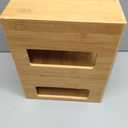 Bamboo Trash Bag Dispenser, Wall Mount Holder for 2 Rolls, Kitchen Garbage Bag Organizer, 12.3 x 10 x 6.3 Inches (Black)
